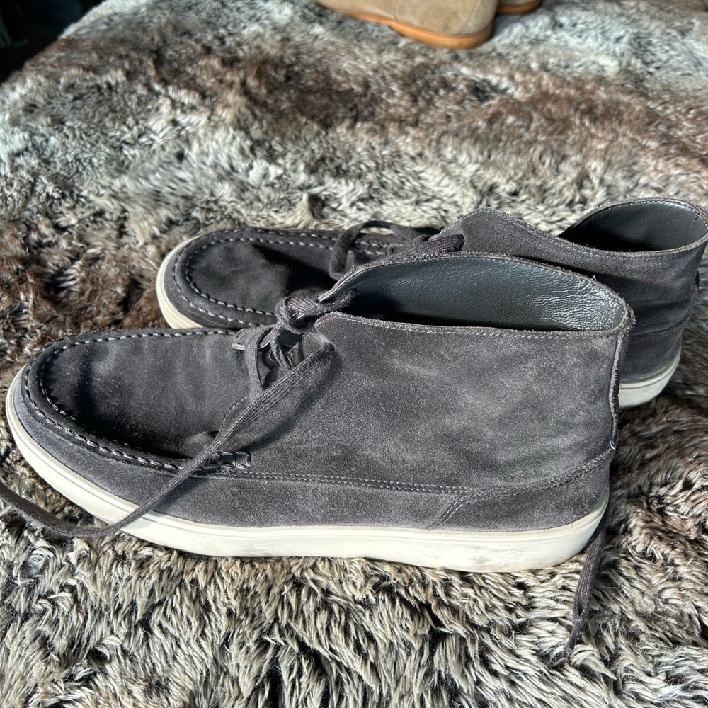 Stylish Gray Suede High-Top Sneakers